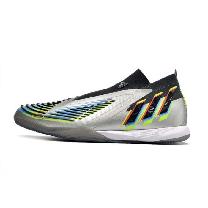 2023 adidas Predator Edge+ IN Silver Metallic Core Black Solar Yellow