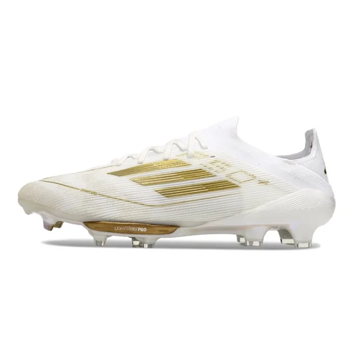 adidas F50+ Laced Elite FG Footwear White Gold Metallic Footwear White