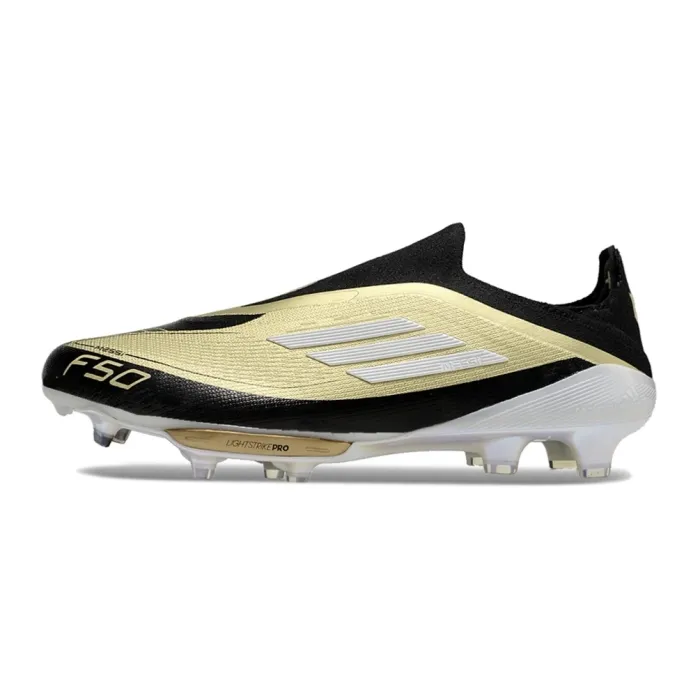 adidas F50+ Elite Messi League Laceless FG Triunfo Dorado Gold Metallic Footwear White Core Black