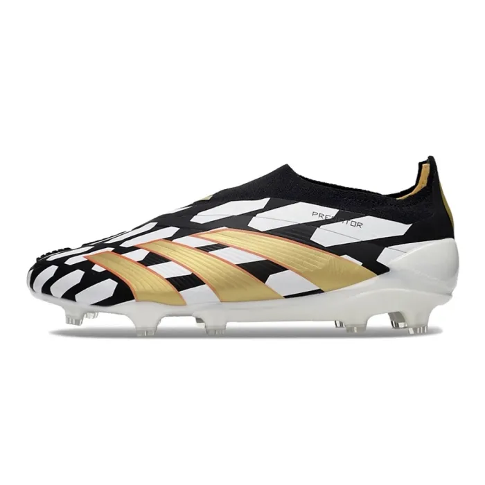 adidas Predator Elite Laceless FG Black White Gold