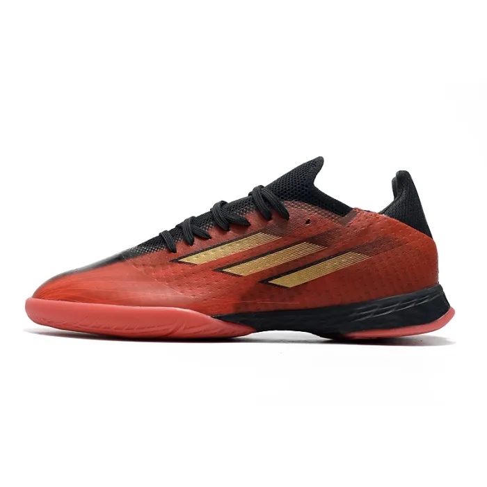 Adidas X Speedflow.1 IN Soccer Shoes Vivid Red Gold Metallic Core Black