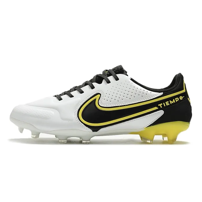 Nike Tiempo Legend IX Elite FG White Dark Smoke Grey Black Yellow Strike