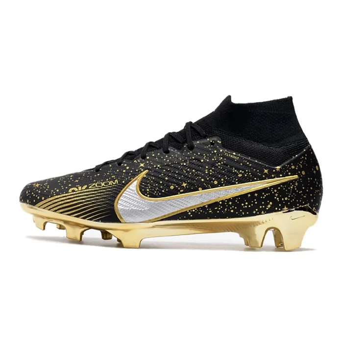 Nike Zoom Mercurial Superfly IX Elite FG Black Gold White
