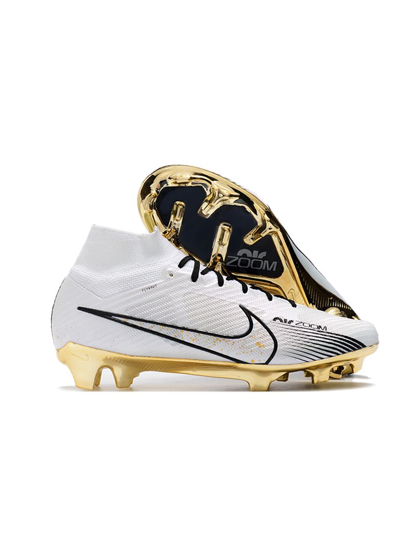 bombilla semiconductor sugerir Nike Zoom Mercurial Superfly IX Elite FG Firm Ground Soccer Cleats White  Black Gold
