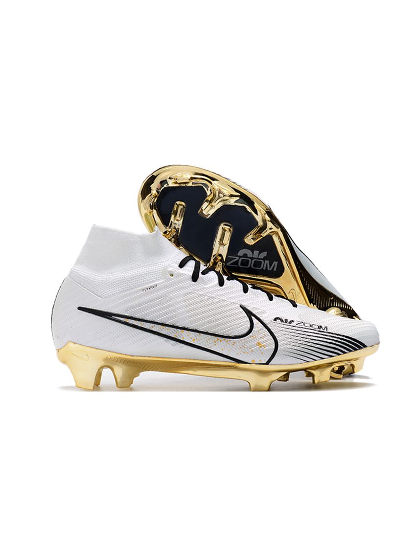 Año De alguna manera Regan Nike Zoom Mercurial Superfly IX Elite FG Firm Ground Soccer Cleats White  Black Gold