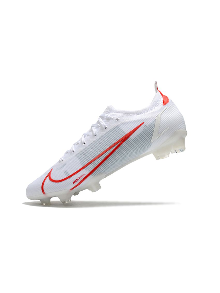 Vapor 14 FG Soccer Cleats White Red