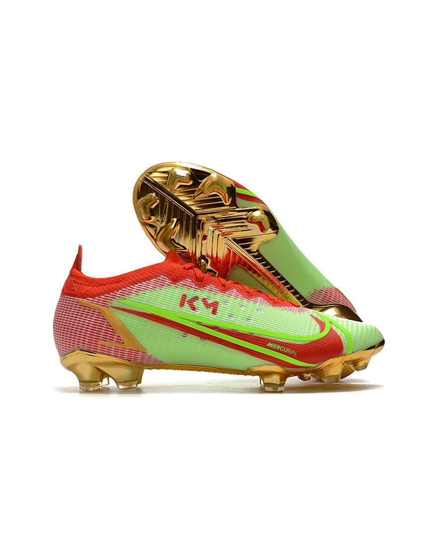 Nike mercurial red and top gold