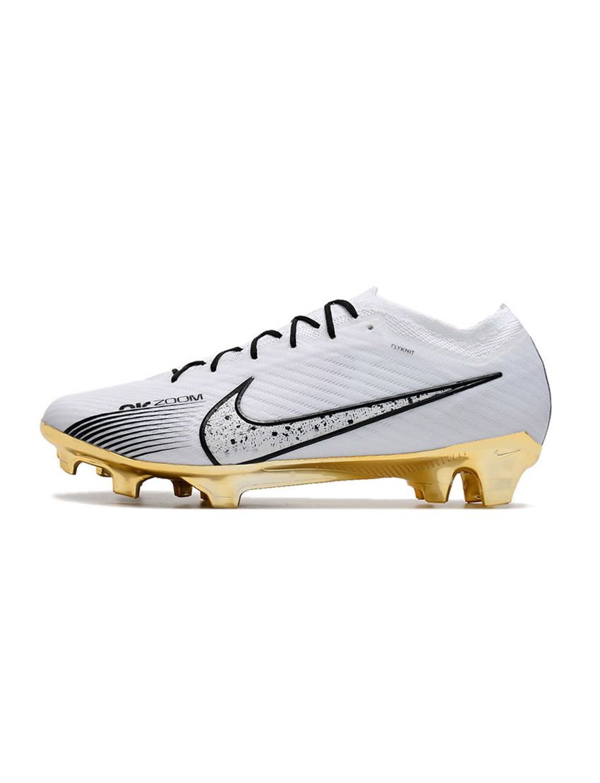 Nike Air Zoom Mercurial Vapor XV Elite FG Firm Ground Soccer Cleats White  Black Gold