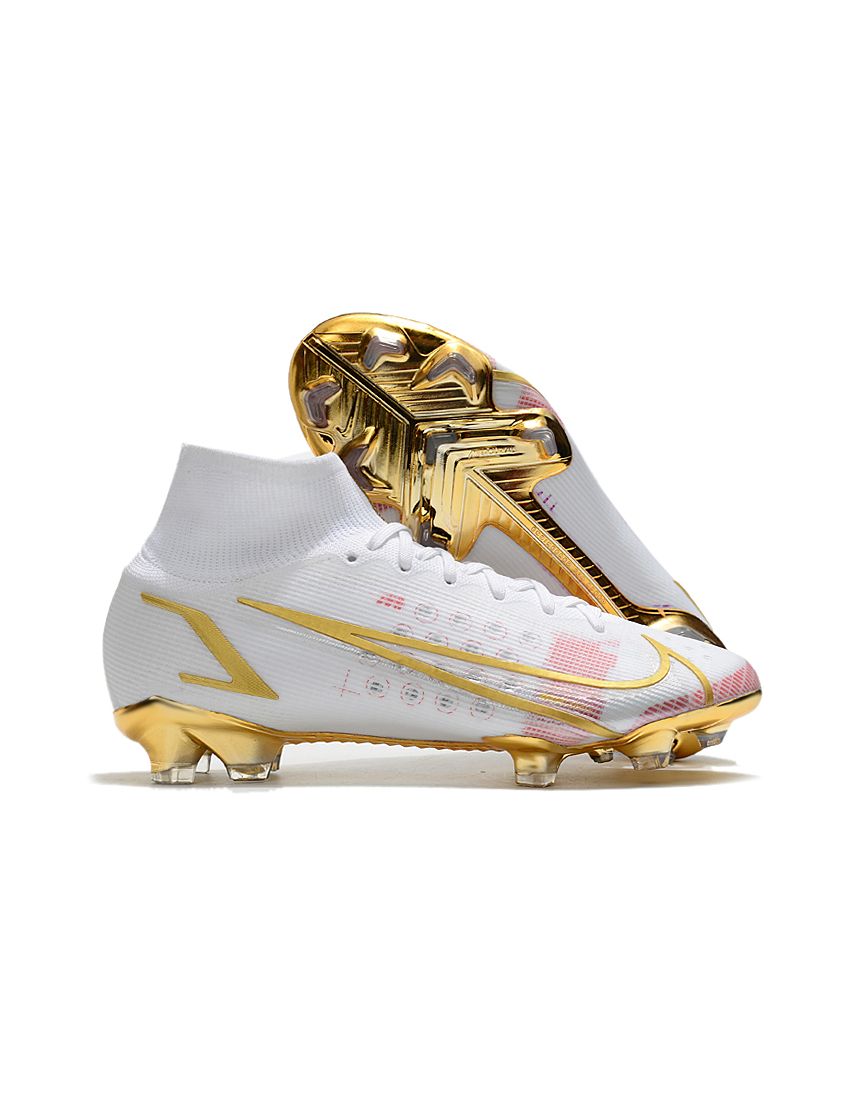 Nike mercurial superfly white and gold top