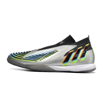 2023 adidas Predator Edge+ IN Silver Metallic Core Black Solar Yellow