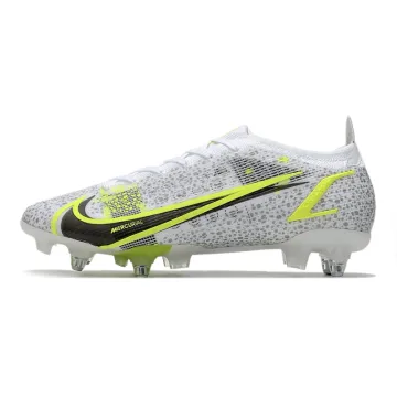 2021 Nike Mercurial Vapor 14 Elite SG-PRO White Black Metallic Silver Volt