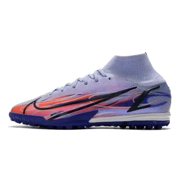 Nike Mercurial Superfly 8 Elite KM Flames TF Cleats - Light Thistle/Metallic Silver