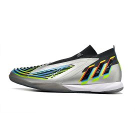 2023 adidas Predator Edge+ IN Silver Metallic Core Black Solar Yellow