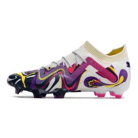 2023 Puma Future Ultimate FG Brilliance White Team Violet Fluro Yellow Pes