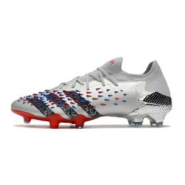 2021 Adidas Predator Freak.1 Low FG Silver Metallic Core Black Scarlet