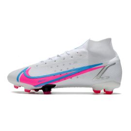 Nike Mercurial Superfly 8 Elite FG Soccer Cleats White Blue Pink