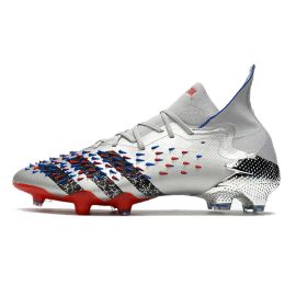2021 Adidas Predator Freak.1 FG Silver Metallic Core Black Team Royal Blue