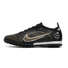 Nike Mercurial Vapor 14 Elite TF Soccer Cleats - Black Metallic Gold Metallic Silver