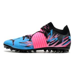 Puma Future Z 1.1 MG Creativity Soccer Cleats - Black Luminous Blue Pink White