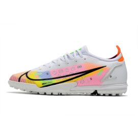Nike Mercurial Vapor 14 Elite TF Dragonfly Soccer Cleats - White Metallic Silver Dark Raisin