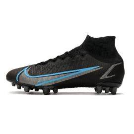 Nike Mercurial Superfly 8 Elite AG-PRO Soccer Cleats Black Iron Grey University Blue