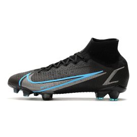 Nike Mercurial Superfly 8 Elite FG Soccer Cleats Black Iron Grey University Blue