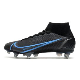 Nike Mercurial Superfly 8 Elite SG-PRO Soccer Cleats Black Iron Grey University Blue