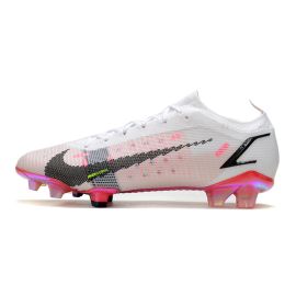 Nike Mercurial Vapor 14 Elite FG Soccer Cleats White Black  Bright Crimson  Pink Blast