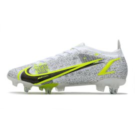 Nike Mercurial Vapor 14 Elite SG-PRO Soccer Cleats White Black Metallic Silver Volt