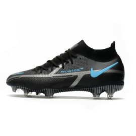 Nike Phantom GT II Elite DF FG Soccer Cleats Black Iron Grey University Blue