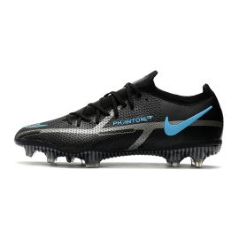 Nike Phantom GT II Elite FG Soccer Cleats Black Iron Grey University Blue