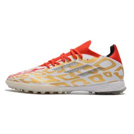 Adidas X Speedflow MS.1 TF - White Gold Metallic Scarlet Soccer Cleats