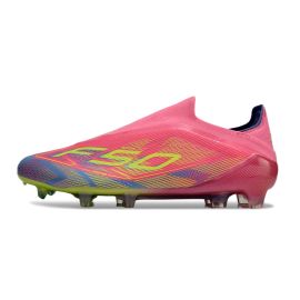 adidas F50 Elite Laceless FG 2025 Lucid Pink Lucid Lemon Blue Fusion