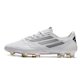 Adidas F50 Adizero IV Leather FG Firm Ground Cleats White Silver Black