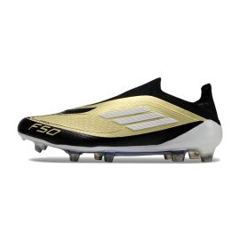 adidas F50 Elite Laceless FG Triunfo Dorado Gold Metallic Footwear White Core Black
