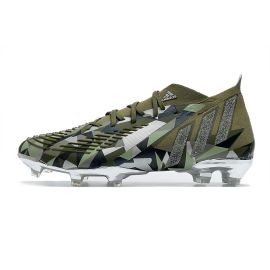 Adidas Predator Edge.1 Crystal  FG Soccer Cleats Focus Olive Silver Metallic Magic Lime