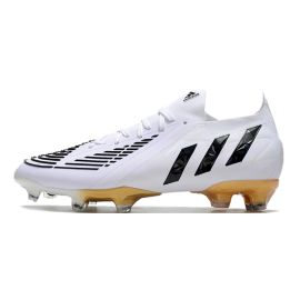 Adidas Predator Edge.1 Low FG Soccer Cleats Black White Metallic Gold