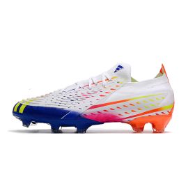 Adidas Predator Edge.1 Low FG Soccer Cleats White Solar Yellow Power Blue