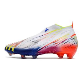 Adidas Predator Edge + FG Firm Ground Soccer Cleats White Blue