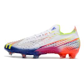 Adidas Predator Edge .1 Low FG Firm Ground Soccer Cleats White Solar Yellow Power Blue