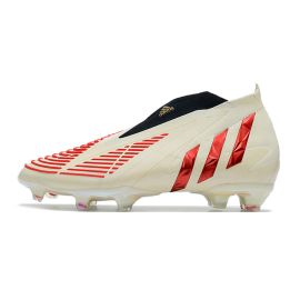 Adidas Predator Edge + FG Soccer Cleats Off White Vivid Red Gold Metallic