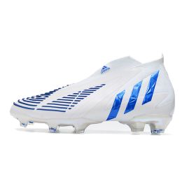 Adidas Predator Edge + FG Soccer Cleats White Hi-Res Blue