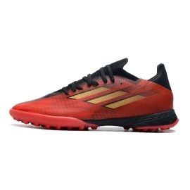 Adidas X Speedflow .1 TF Soccer Cleats Vivid Red Gold Metallic Core Black