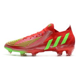 Cheap Adidas Predator Edge .1 Low FG Soccer Cleats Solar Red Team Solar Green Black
