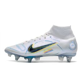 Cheap Nike Mercurial Superfly 8 Elite SG-Pro Soccer Cleats Grey Blackened Blue
