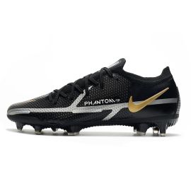 Nike Phantom GT 2 Elite FG Soccer Cleats Black Metallic Dark Grey Metallic Gold