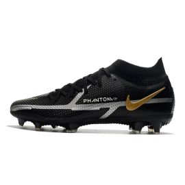 Nike Phantom GT 2 Elite DF FG Soccer Cleats Black Metallic Dark Grey Metallic Gold