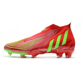 Adidas Predator Edge+ FG Soccer Cleats Solar Red Team Solar Green Black