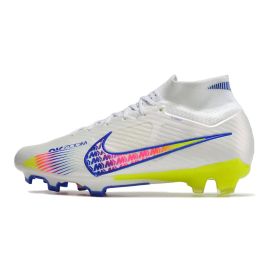 Nike Mercurial Superfly 9 Elite FG Soccer Cleats White Solar Yellow Power Blue