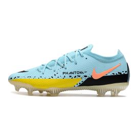 Nike Phantom GT 2 Elite FG Soccer Cleats Glacier Ice Black Yellow Strike